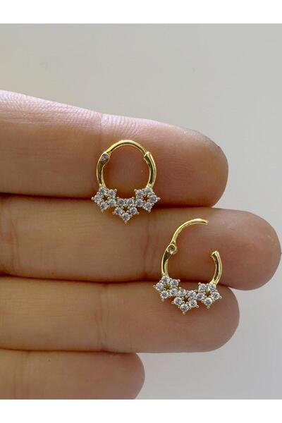 Arescollection 1 adet çelik zirkon taşlı septum daith helix lobe uyumlu piercing