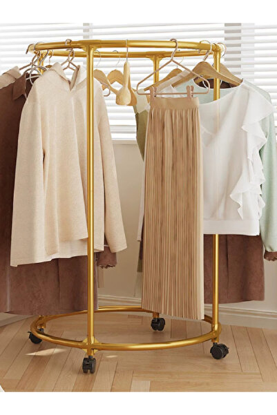 OEM Suport Metalic Rotund pentru Haine cu Roti, Structura Solida din Aluminiu...