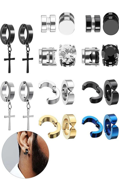 GZYIZHOU 20PCS Non Piercing Earrings for Men, Magnetic Ear Stud Jewelry Gift ...