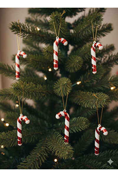 DODOMAR 7 εκ. – Χριστουγεννιάτικο στολίδι για δέντρο Μπαστούνι Ζαχαροκόκκινο ...