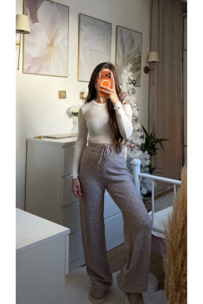 Bisou Bej Soft Doku Triko Pantolon