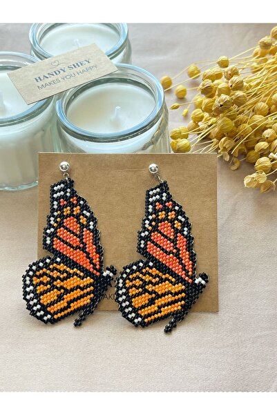 hand shey Ateş Kanat - Miyuki Boncuk Küpe | El Yapımı | Çelik Aparatlı