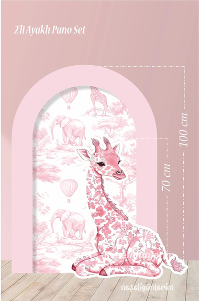 neşeli günlerim Набір з 2-х панелей на ніжках, м'якого рожевого кольору, з мо...