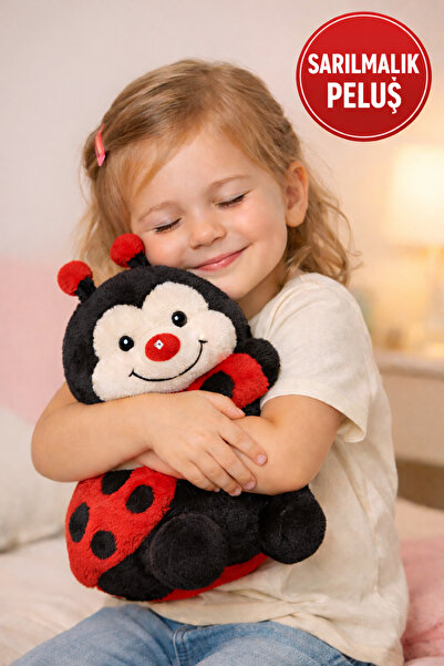 TOYFEST Peluş Uğur Böceği Oyuncak 33 cm – Yumuşak Sarılmalık, Sevimli Çocuk O...