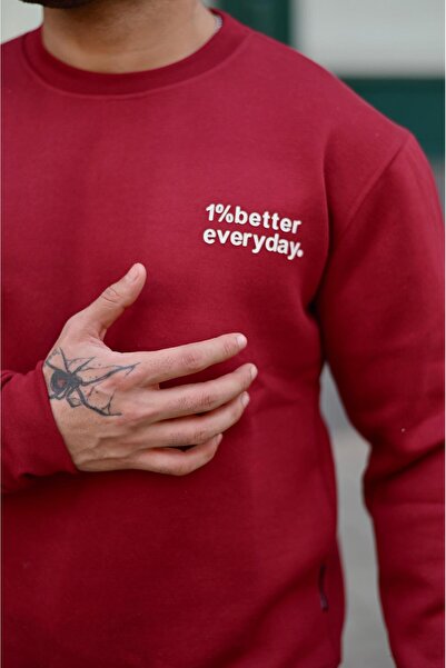 MayaCloset Discipline Printed Red Unisex Fleece Sweatshirt – Crew Neck, Regular Fit