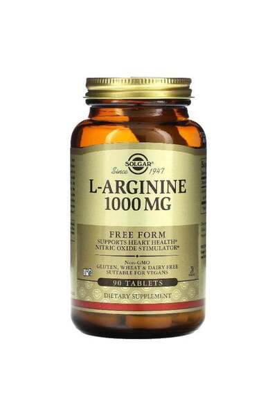 Solgar L-Arginine, Free Form, 1,000 mg, 90 Tablets