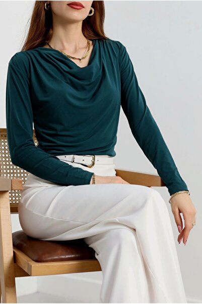 DuRu LiNe ✨ Zarif Degaje Yaka Sandy Bluz | Esnek Viskon, Şık ve Kurtarıcı Par...