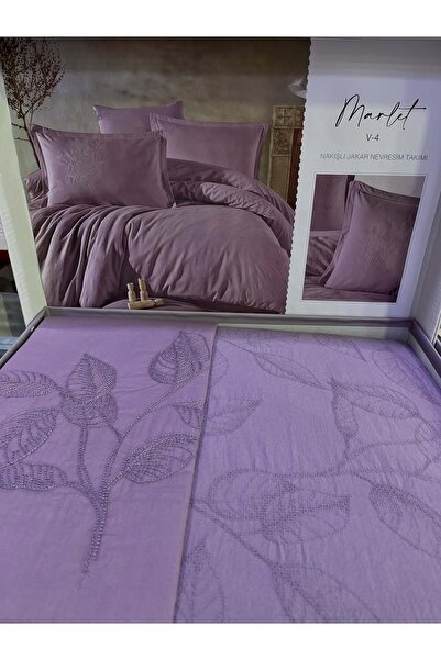 Clasy طقم غطاء لحاف مزدوج جاكار رانفورس مارليت ليلك