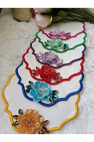 ZEYNEP ELA KAHVE YANI SUNUM PEÇETE 6 ADET ÇİÇEKLİ