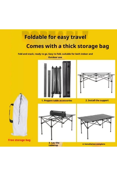 iron candy Folding Camping Table Lightweight Square Aluminum Picnic Table