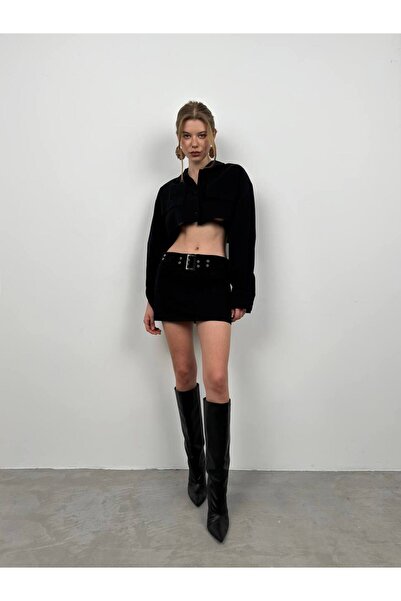 vuvutasarım Button Detailed Women's Crop Jacket 24S08019