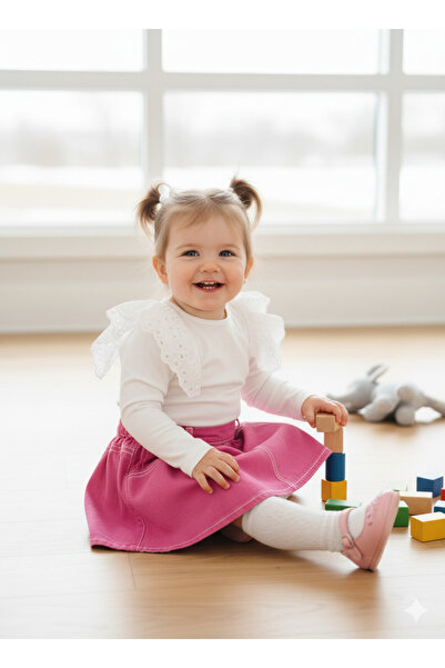 Neva Baby Boutique Girls' Long Sleeve Holiday Blouse with Black and White Col...