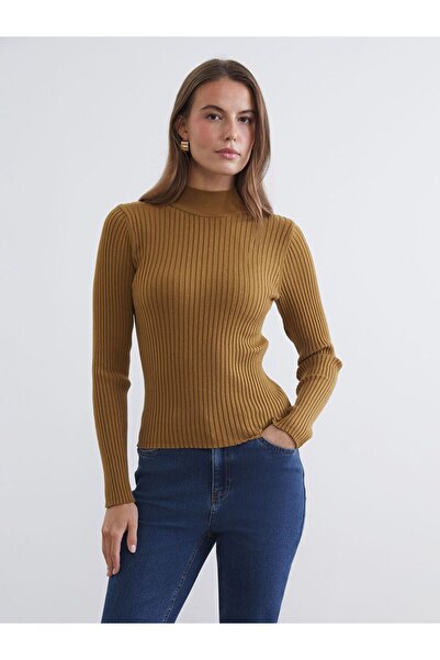 LC Waikiki Lcwaikiki Classic Green Half Turtleneck Women's Knitwear Sweater