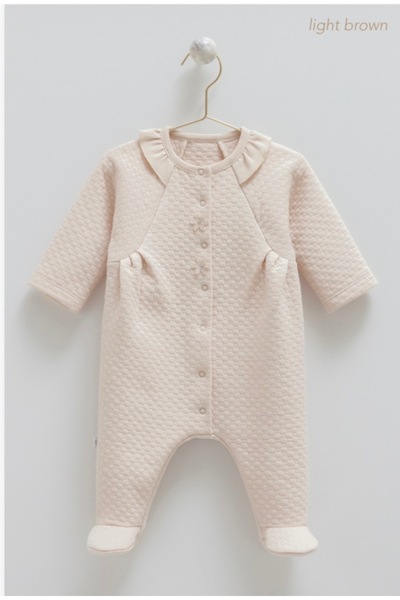 Caramell Quilted Baby Girl Romper