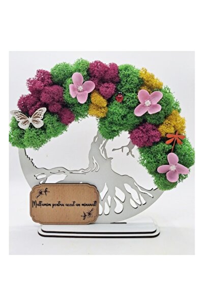 OEM Decorative Painting - The Tree of Life with Stabilized Lichens and Decora...