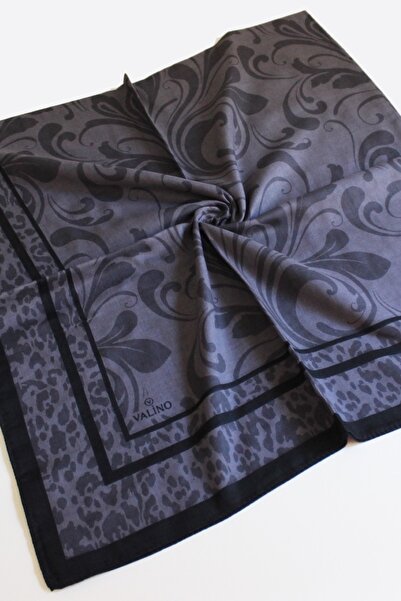 Valino Eșarfă de dimensiuni mari cu model de frunze 120x120 Eșarfă din bumbac...