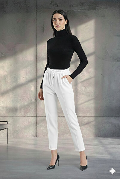 LEXİNWEAR Kadın Jogger Lastikli Pantolon Likralı Slim Esnek Kumaş