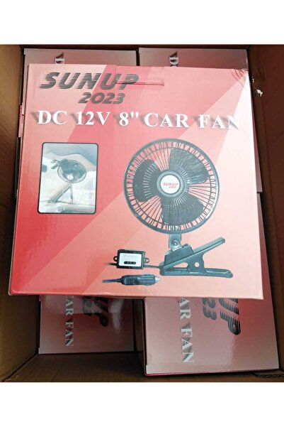 SUNUP 12 VOLT ARAÇ İÇİ OTO VANTİLATÖR FAN 8 İNC MANDALLI OTOMATİK DÖNER BAŞLIKLI