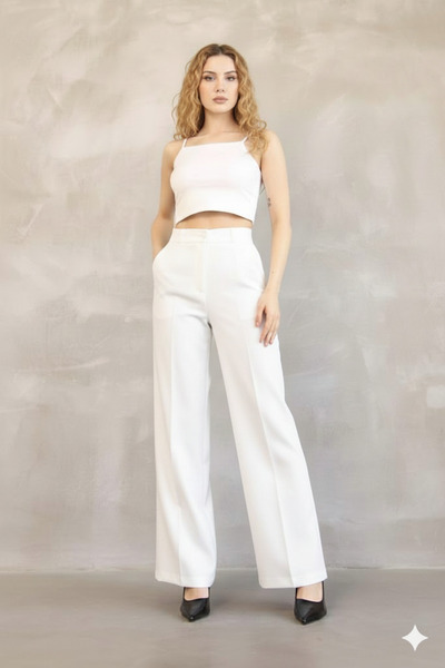 LEXİNWEAR Kadın Palazzo Pantolon İthal Kumaş Doubleface Yüksek Kaliteli Ürün ...