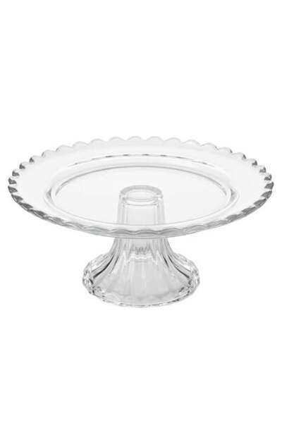Decofeast طبق تقديم زجاجي دائري بقاعدة