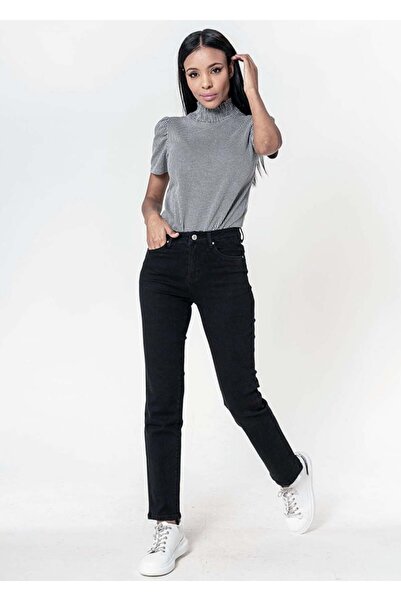 Nina Carter Blugi drepți negri pentru femei P517-8 M9