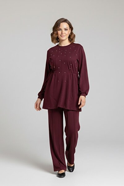 Gülşah collection Double Stone Set - Burgundy