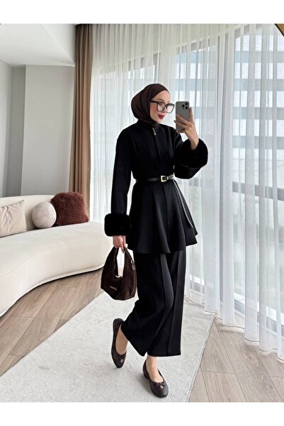 Molly Nelly Γυναικείο Σετ Μπλούζας και Παντελονιού με Φτερωτά Μανίκια