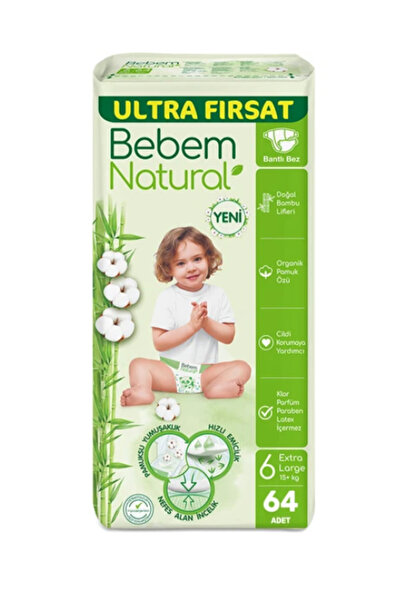 levent Ultra Fırsat Paketi Cırtlı Bebek Paketi 6 (XL) Beden-64 Adet