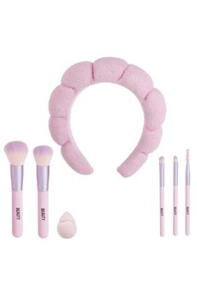 Tessari Makeup Set with Brushes, Sponge & Hairband - 7 pcs