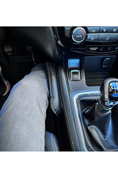 R.O RELAXOTOAKSESUAR Car Knee Support Pillow Soft Leather Console Side Knee Pad - Black Comfort Cushion Universal Model