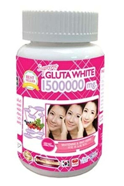 GLUTA WHITE 1500000 ملغ جلوتاثيون لتفتيح البشرة، 30 كبسولة