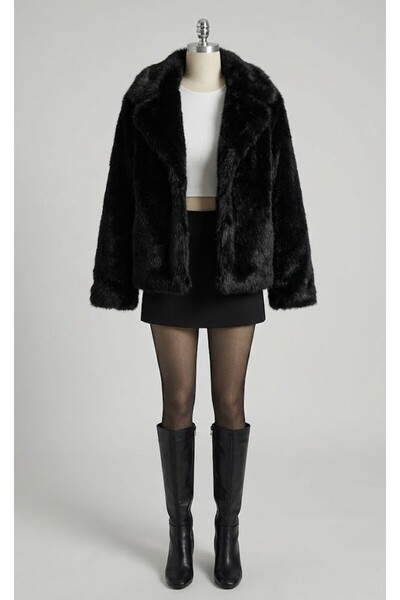 BEKA İÇİ ASTARLI PREMİUM SİYAH KÜRK