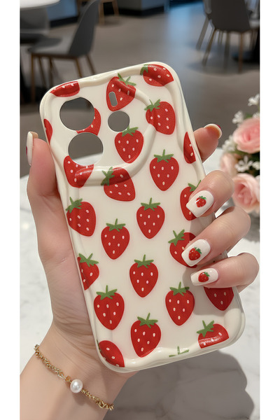 Hatreds Xiaomi Redmi Note 14 4G Uyumlu Sevimli Çilek Desenli Lansman Kılıf - ...