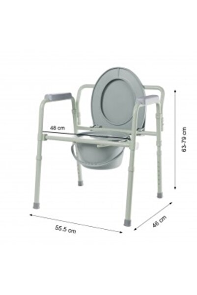 Intellisense Scaun de toaletă reglabil, mare, 135 kg maxim