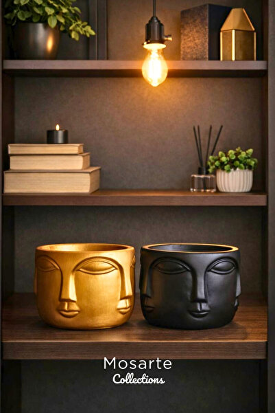 Mosarte تمثال/منحوتة وجه بوذا التجريدي البسيط - قطعة ديكور عصرية، مجموعة من ق...