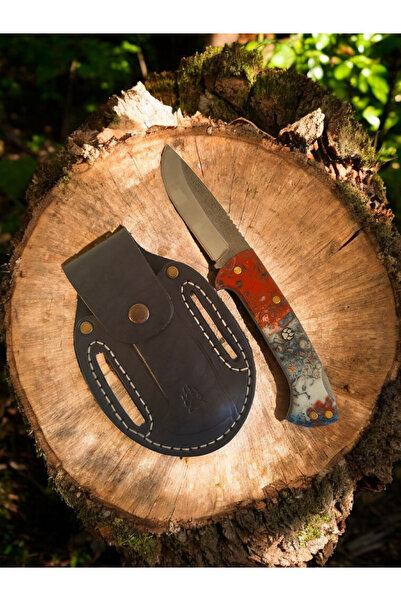 Krc Knife Epoksi Kabze M390 Çelik Çakı Özel Deri Kılıf Hediyeli