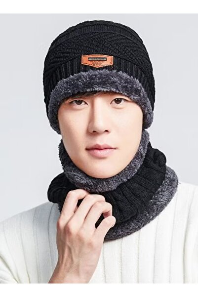 Genaric Men's and women's 2-piece knitted hat and scarf set for winter, available in multiple colors.
