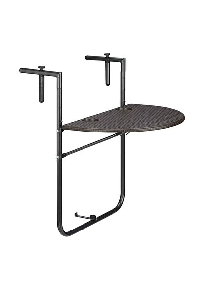 Relaxdays Masa suspendata μπαλκόνι, Pliabila, Maro, 84 x 60 x 63 cm