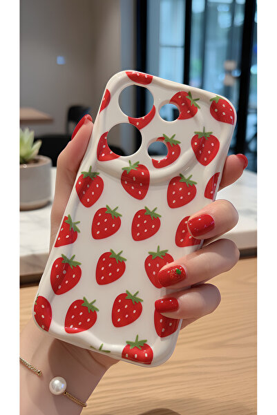 Hatreds Xiaomi Redmi Note 13 Pro 4G Uyumlu Sevimli Çilek Desenli Lansman Kılı...