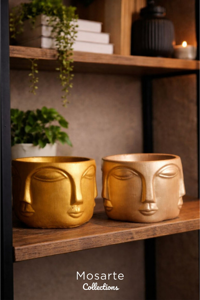 Mosarte تمثال/منحوتة وجه بوذا التجريدي البسيط - قطعة ديكور عصرية، مجموعة من ق...