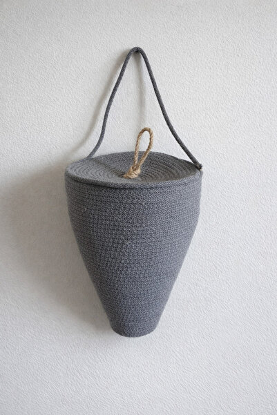 ÖRGÜM Bag Holder Decorative Bag Organizer Basket with Lid 30X20 cm