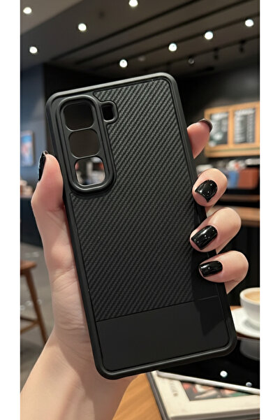 Hatreds İnfinix Hot 50 4G İçin Uyumlu Premium Karbon Fiber Desenli Darbe Emic...