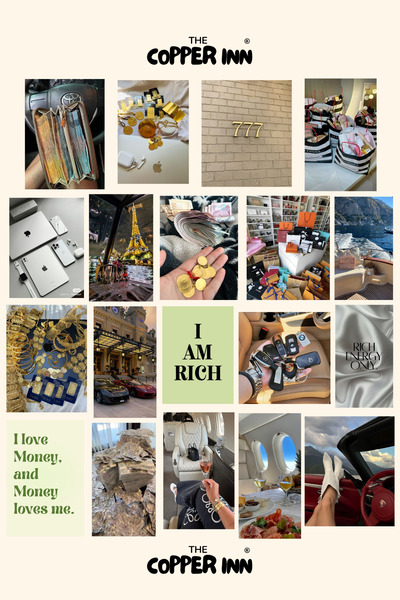 The Copper Inn 19 Adet Vision Board Zenginlik Para Manifest Hayal Sticker Set...