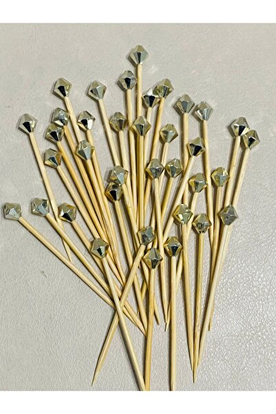 yağmur gökçe 215-50 قطعة من أعواد الأسنان الفضية المزينة بالألماس للخطوبة وحف...