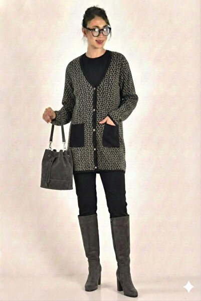 onno style woman Classic Leopard Print Knitwear Jacket