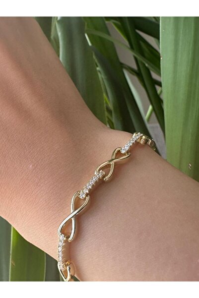 Toz Vintage Falu Infinity Stone Detailed Gold Color Stylish Design Vintage Retro Bracelet