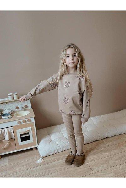 MİLAYS LİFE HOME COLLECTİON Kız Çocuk %100 Pamuk Penye Renkli alt üst Takımı
