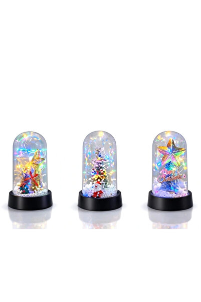 Epilons New year's themed lighted decorative glass lantern alk5038
