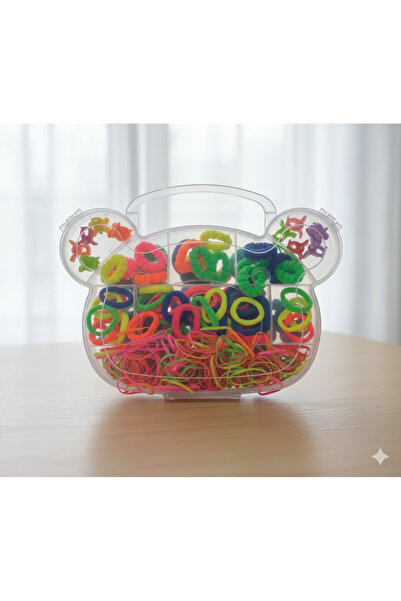 Renkli kids Set de catarame colorate cu model de iepure în cutie