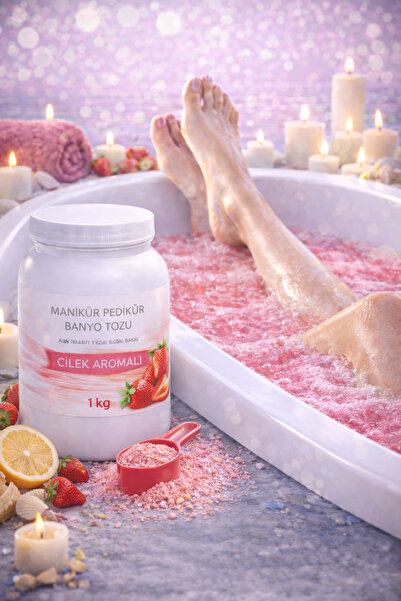 DR.RAİN 1 كيلوغرام مسحوق استحمام بنكهة الفراولة للعناية بالأظافر والقدمين |  ...